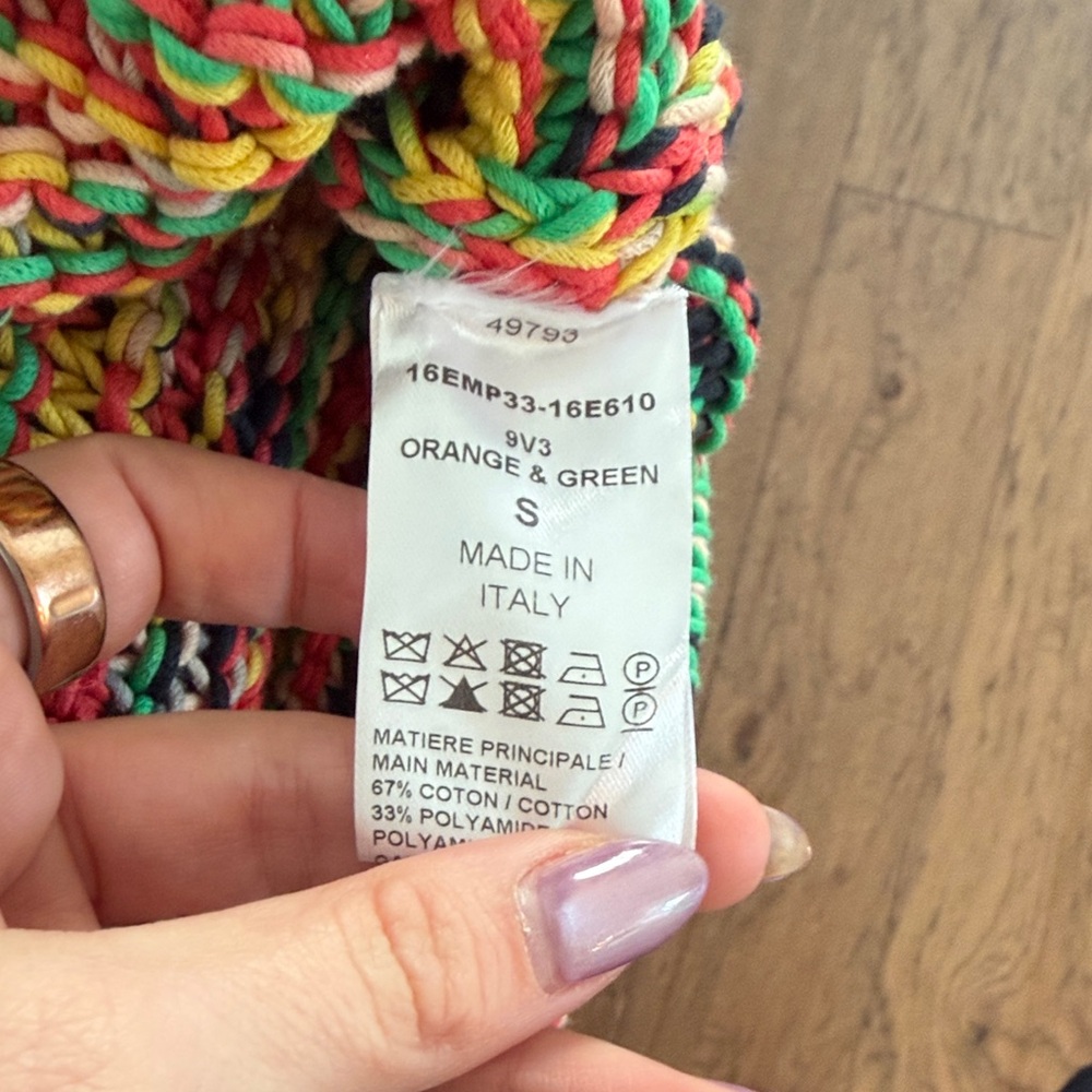 Chloé Multicolor Striped Wool Knit Sweater Rainbow Crewneck Pullover - Picture 6 of 6